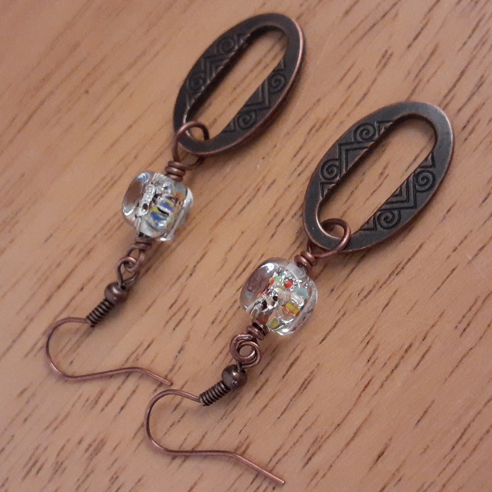 Copper Metal Pierced Earrings GG115